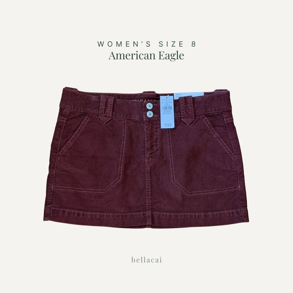 American Eagle Outfitters | AE Women's Low Rise Mini Corduroy Skirt Size 8